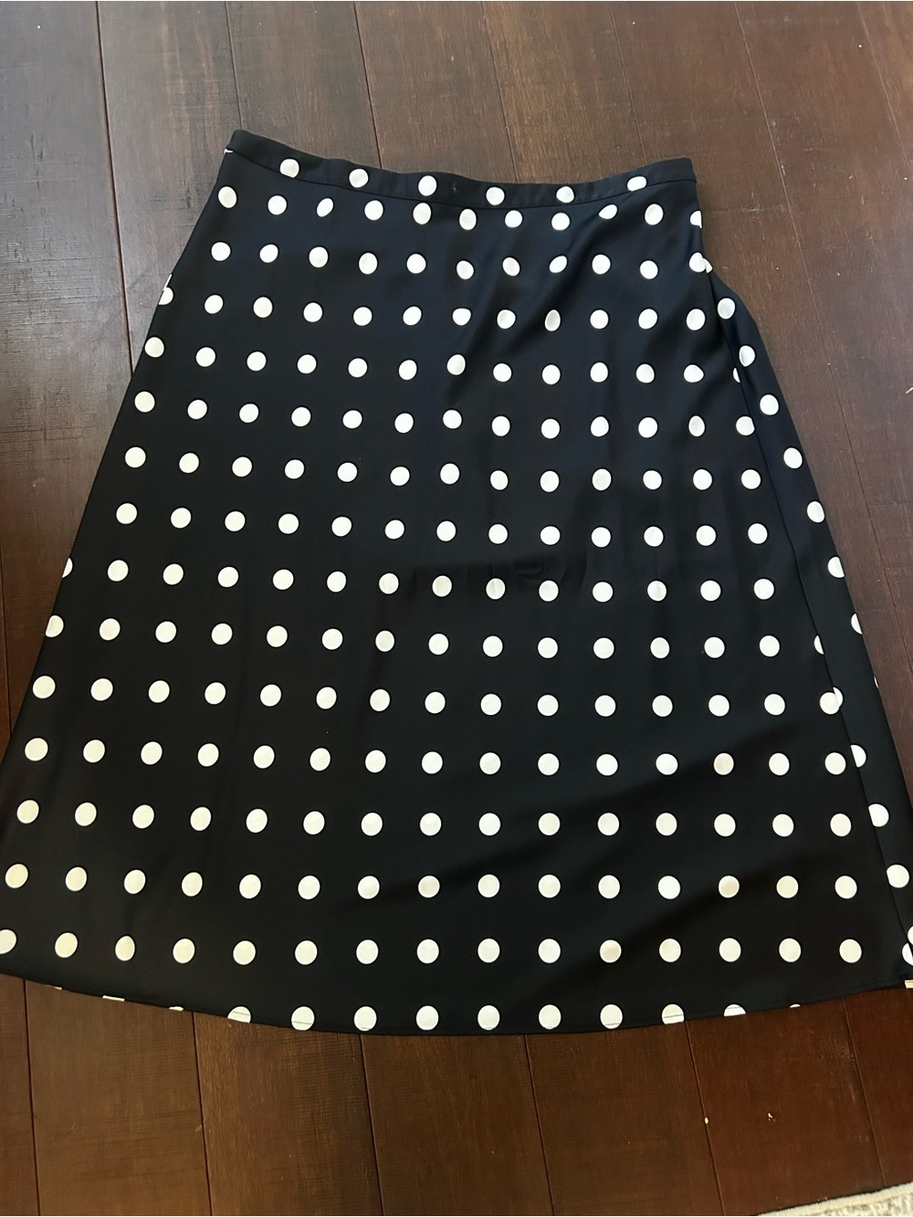 J. Crew Factory Gwenyth Slip Midi Skirt with White Polka Dots